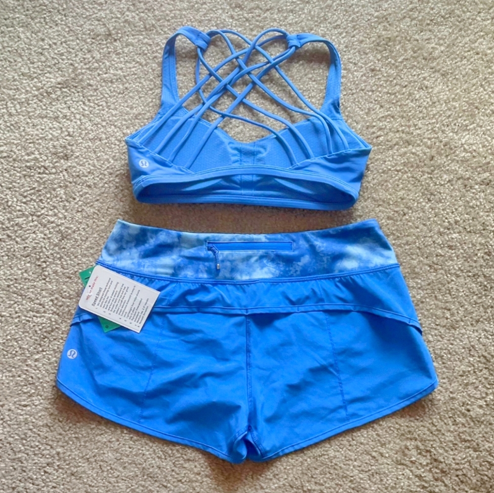 Speed Short NWT, size 6. Free to be wild bra EUC, size 6
